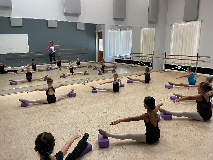 Kids warm up before dance